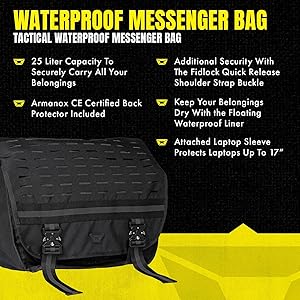 Amazon.com: cortech Waterproof Messenger Motorcycle Bag : Clothing