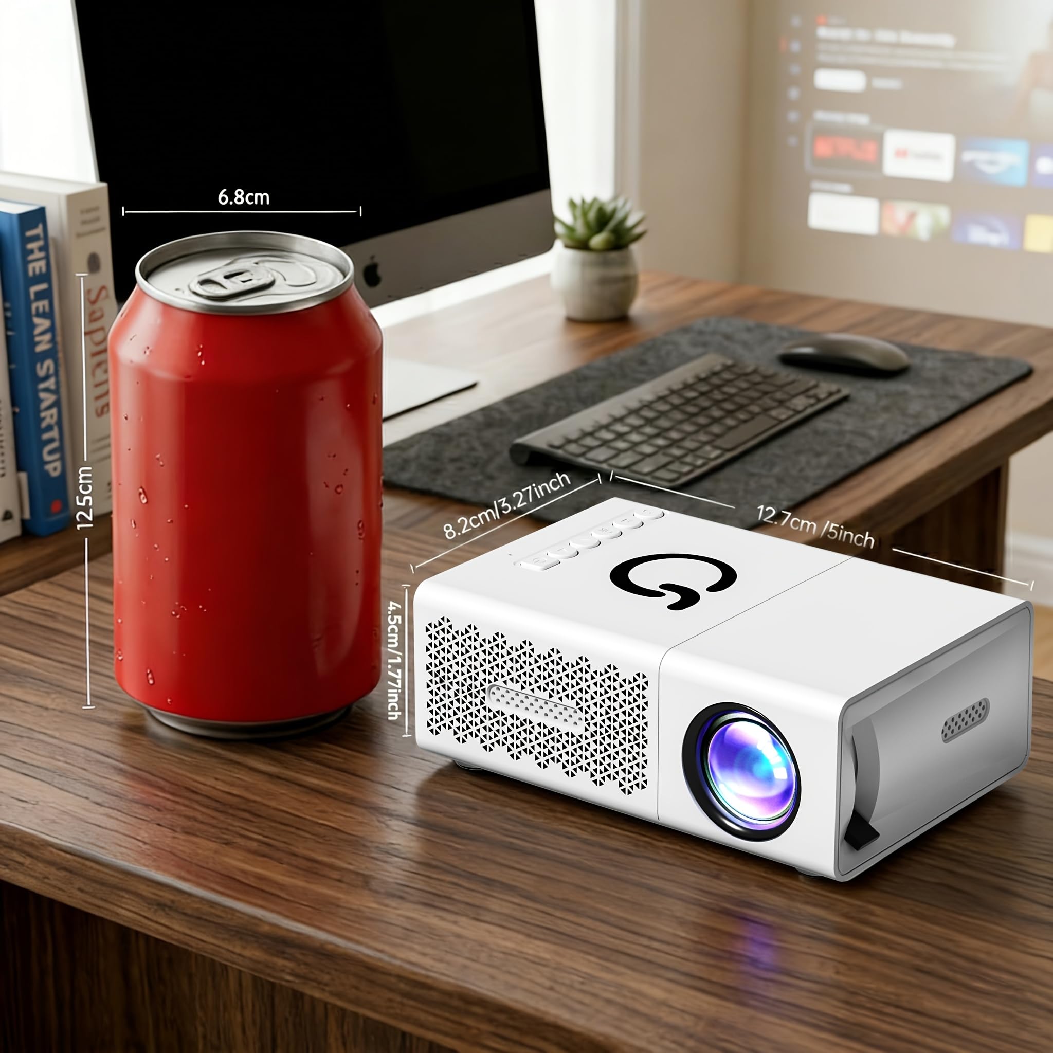 Il proiettore portatile supporta la decodifica 720P e la connettività USB, include telecomando compatibile con smartphone e display LCD, risoluzione locale 480p, dispositivo di proiezione in stile