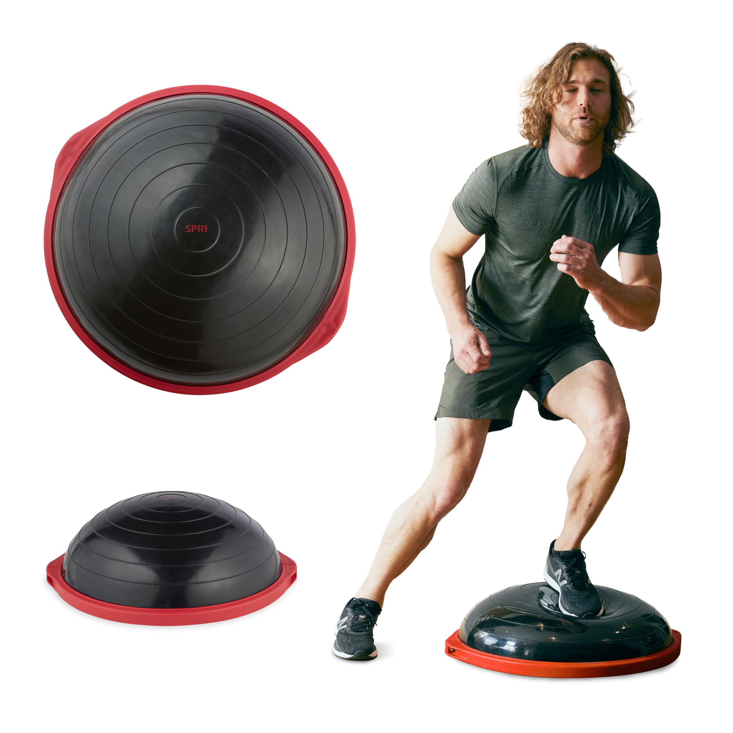 Balance Trainer Dome Shape Half-Exercise Ball with Non-Skid Base – Pro (65cm) or Sport (50cm) for Balance Training, Strength Building, Toning, and Improved Flexibility