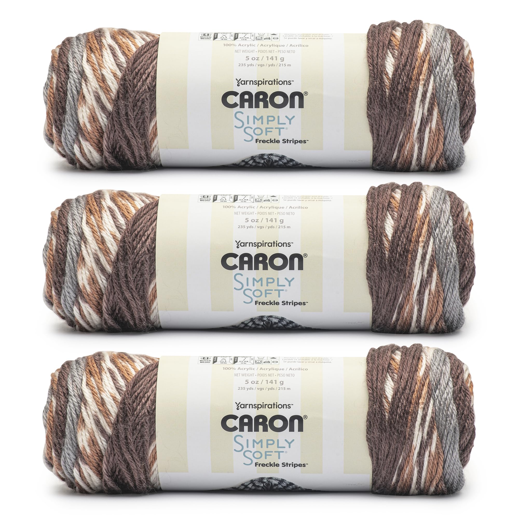 Caron Simply Soft Freckle Yarn, Sienna 3 Pack