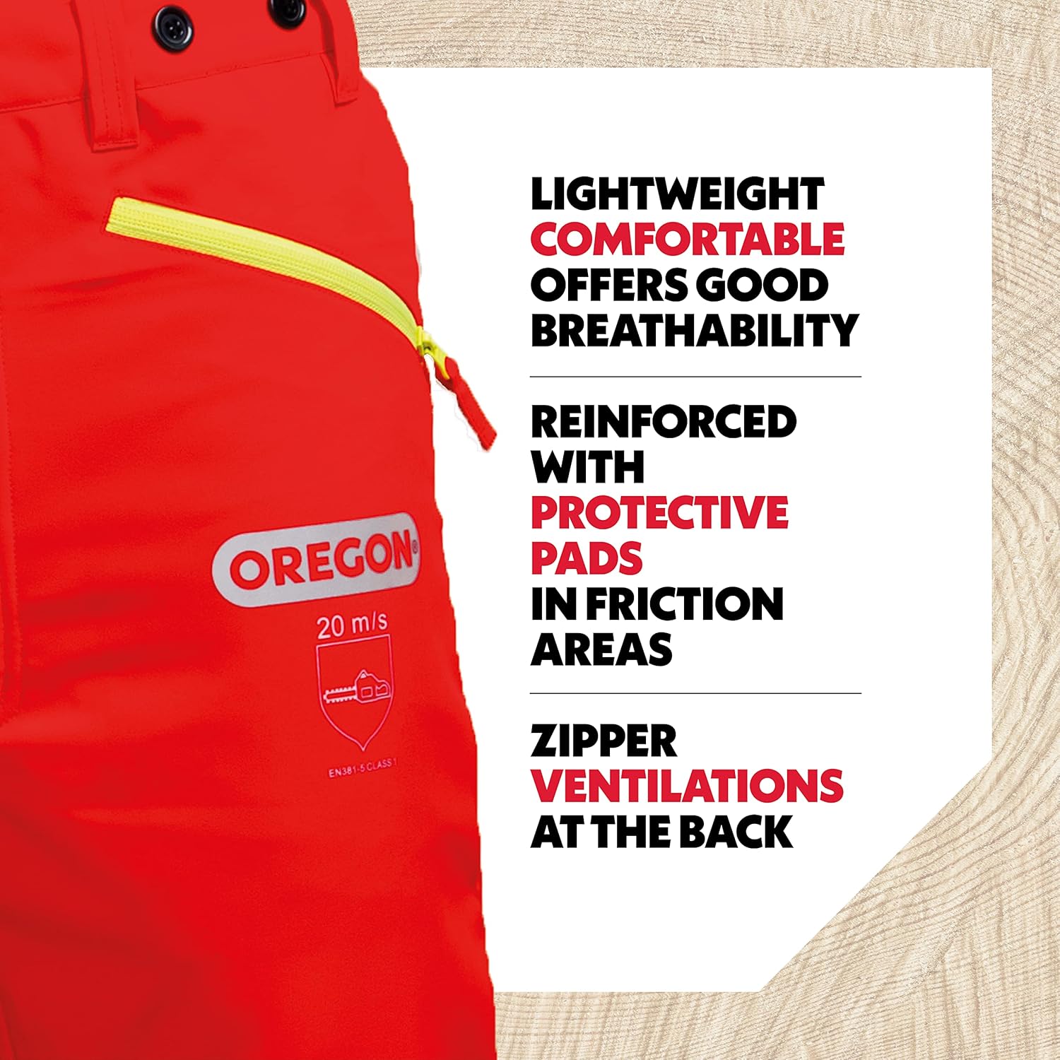 Oregon Waipoua Chainsaw Protective Safety Trousers,Type A Class 1 Chainsaw Protection