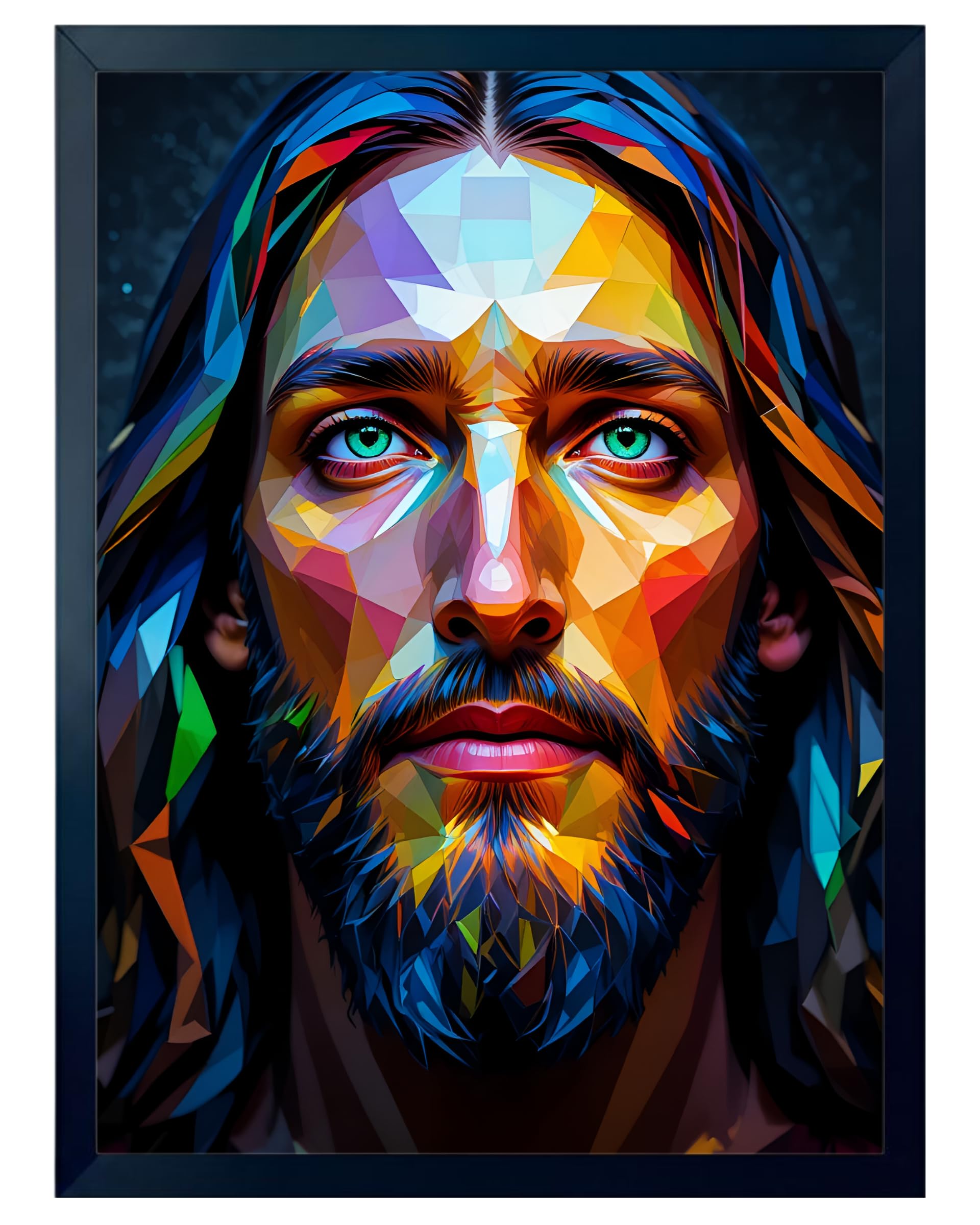 Jesus Christ Sacred Heart Photo Frame - Golden Black -11 Jesus Christ Sacred Heart Photo Frame - Golden Black -11