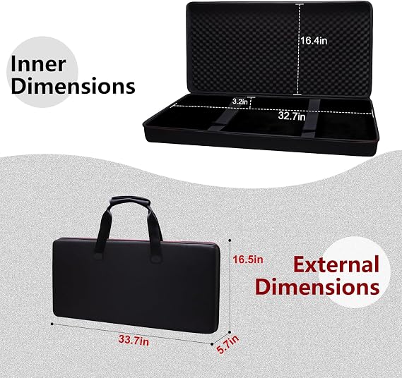 LTGEM DJ Controller Bag Case Compatible with Pioneer DJ DDJ-1000, DDJ-FLX10, DJ DDJ-REV7, DDJ-REV5, DDJ-FLX6-GT, DDJ-1000SRT, AlphaTheta DDJ-GRV6, RANE FOUR DJ Controller (Outside: 33.7x16.5x5.7)