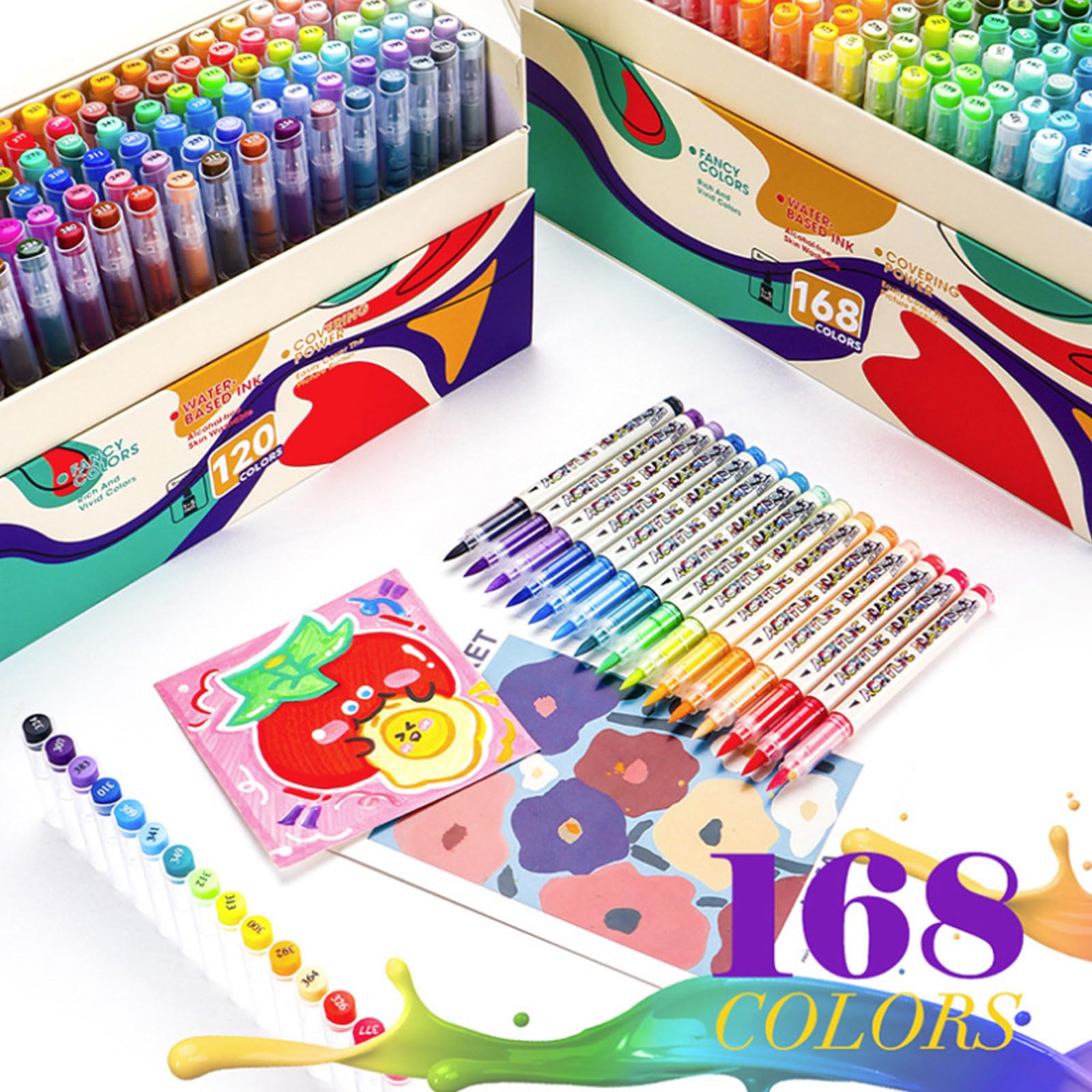 Tragbarer flüssiger Acrylstift, Mehrzweck-Stift für Studenten, Kunst, Journaling auf verschiedenen Oberflächen, wasserdichte Acrylfarbstifte