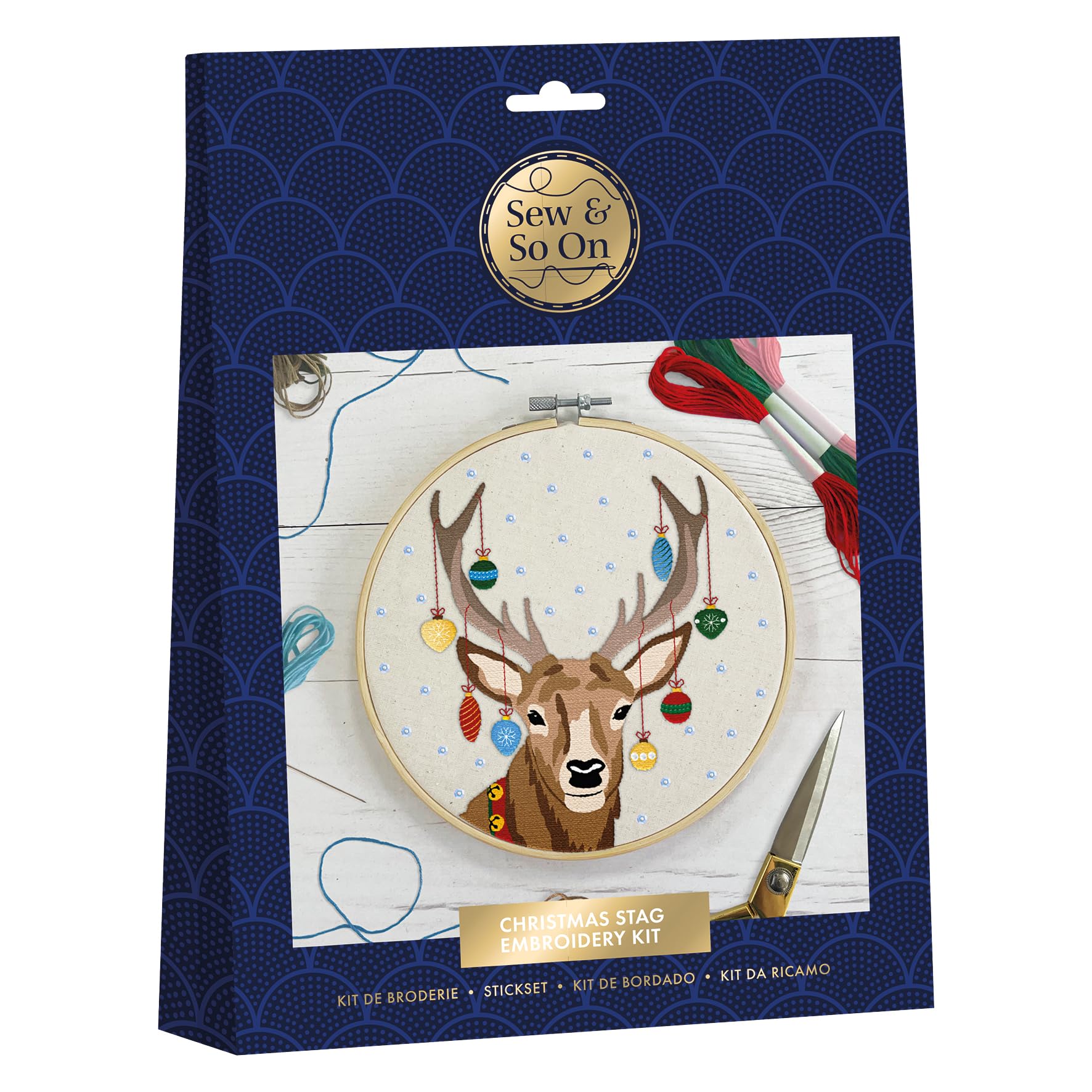 Sew & So On Stag Sew And So On Premium Embroidery Kit, Embroidery Kits For Adults & Cross Stitch Kits For Adults Beginners, Gift Idea Embroidery Kit Beginner With Embroidery Patterns, Embroidery Set