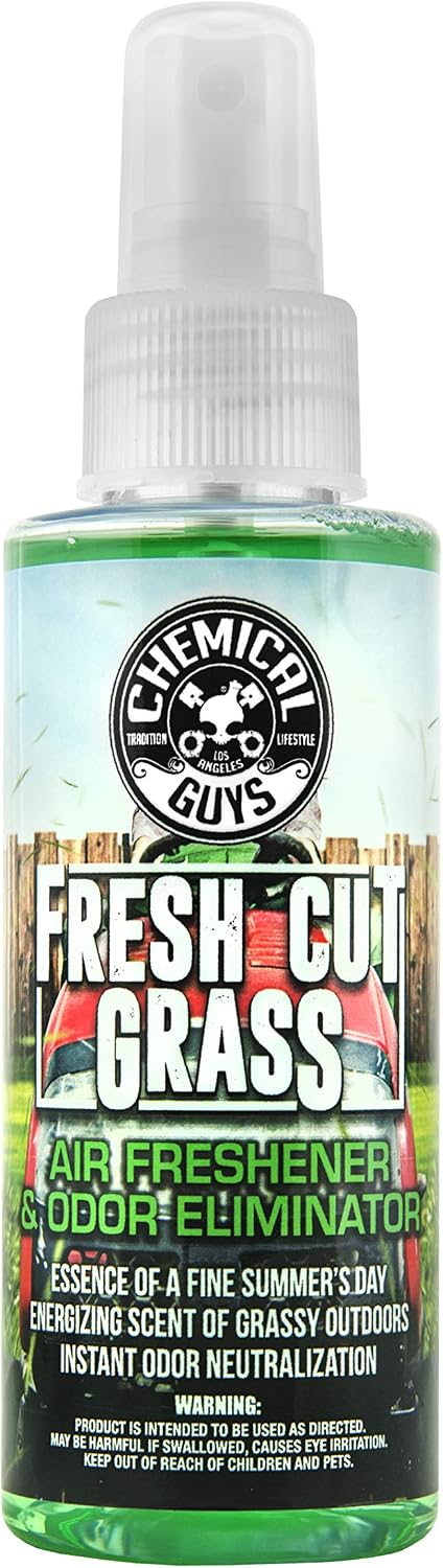 Chemical Guys AIR24304 Fresh Cut Grass Scent Air Freshener & Odor Eliminator, (Great for Cars, Trucks, SUVs, RVs, Home, Office, Dorm Room & More) 4 fl oz
