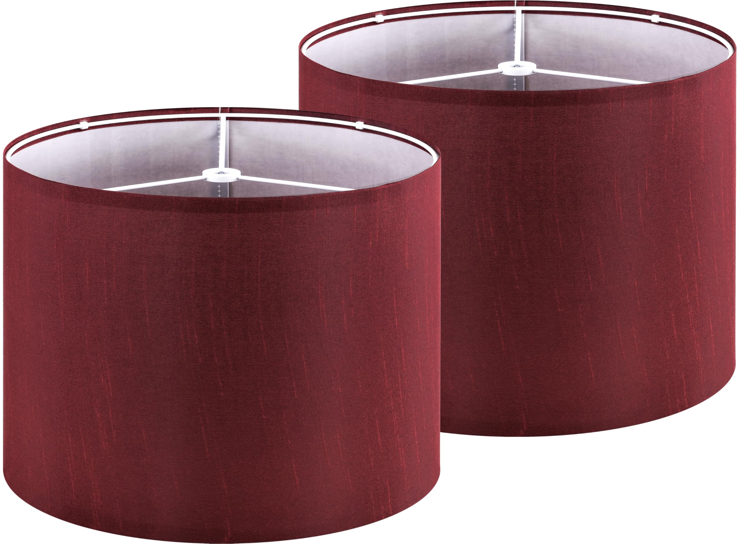GOSO 13" Burgundy Red Lamp Shades Faux Silk, Set of 2 Medium Victorian Lamp Shades for Table Lamps Floor Lamps,13 ×13 ×10 IN (Spider) Lampshades