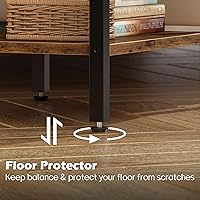 Vista 9 de SUPERJARE - Juego de 2 mesitas de noche con base de carga, cajón de tela ajustable, mesita de noche para dormitorio, de 3 niveles, para sala