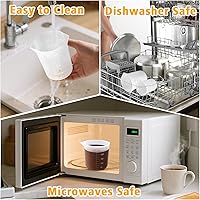 Vista 6 de Palksky Silicone Cups for Melting Chocolate, 4PCS Silicone Measuring Cups with 250 & 350ml Capacity, Reusable Baking Supplies for DIY Chocolate Molds