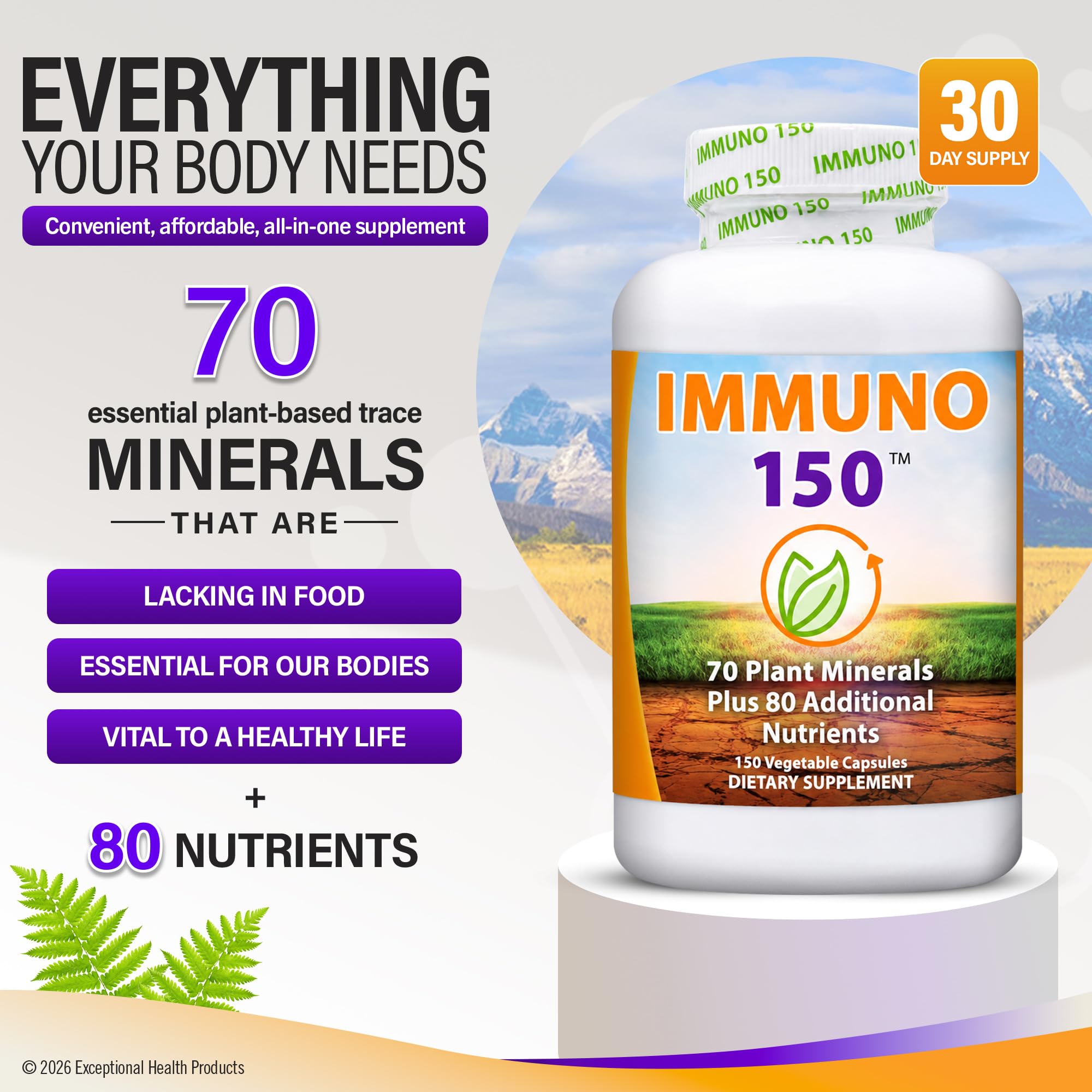 Immuno 150, Immune Support Supplement, 150 Vegetable Capsules — Amazon image 2