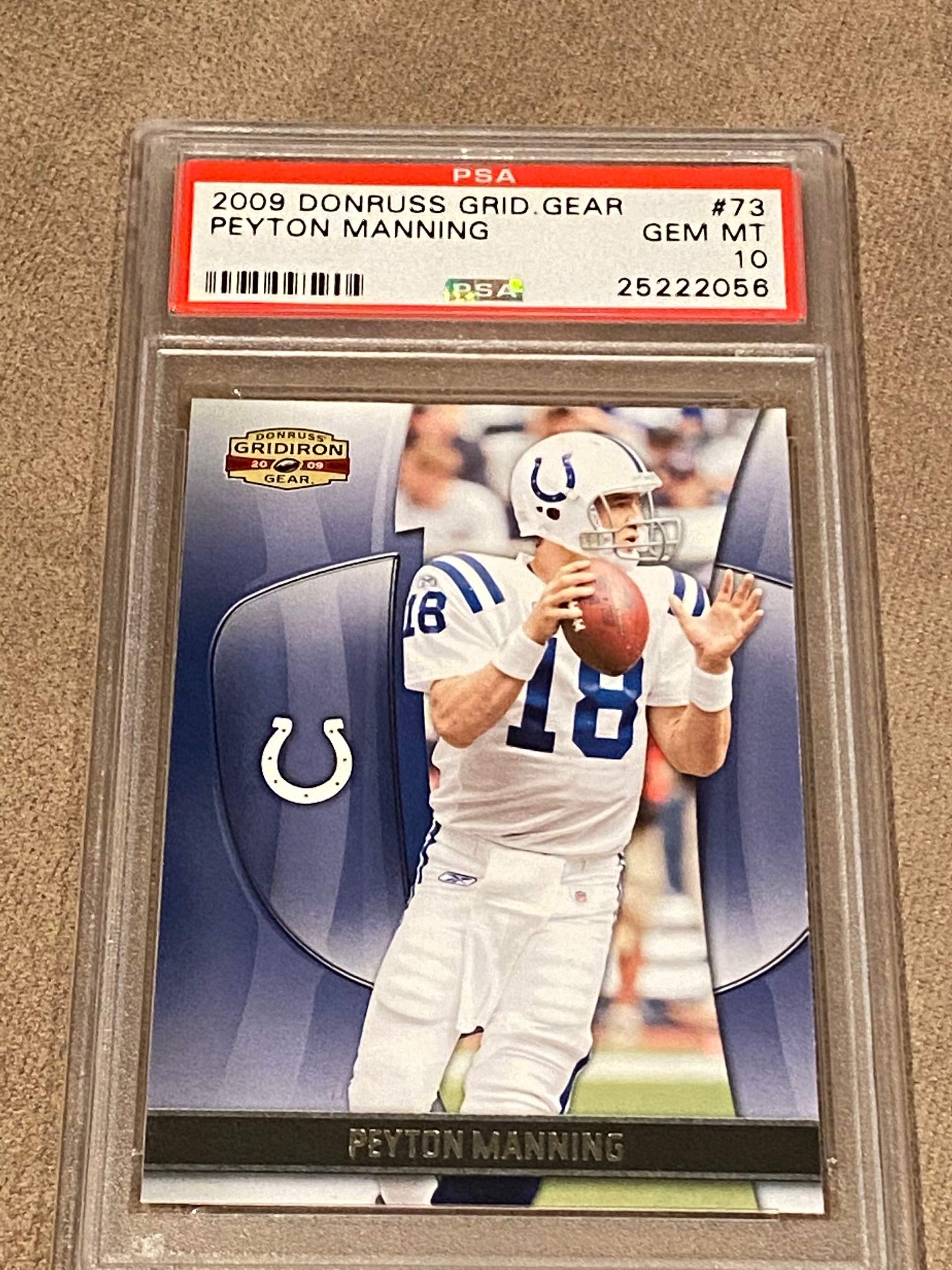 2009 Donruss Grid Gear Peyton Manning #73 GEM MINT PSA 10