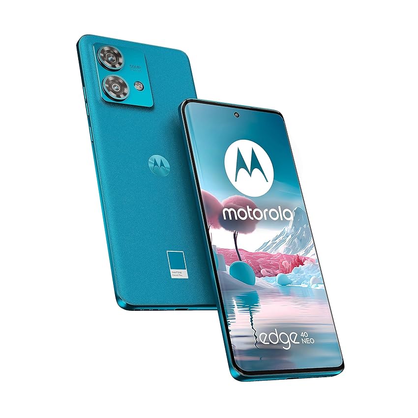 Immagine del prodotto Motorola edge 40 neo (IP68, Doppia camera 50+13MP, Display 6.55'' pOLED FHD+ 144Hz, Mediatek Dimensity 1050, batteria 5000 mAh, 12/256 GB, Dual SIM, Android 13, Cover Inclusa), Caneel Bay