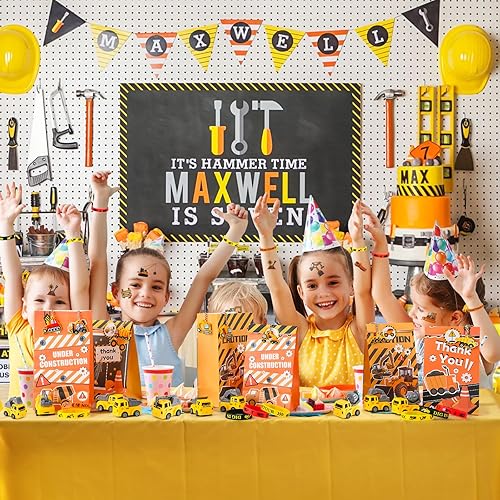 Miniatura 7 de Winrayk Regalos de fiesta de construcción, suministros de fiesta de cumpleaños de construcción, camión de construcción, bolsa de regalo de juguete,
