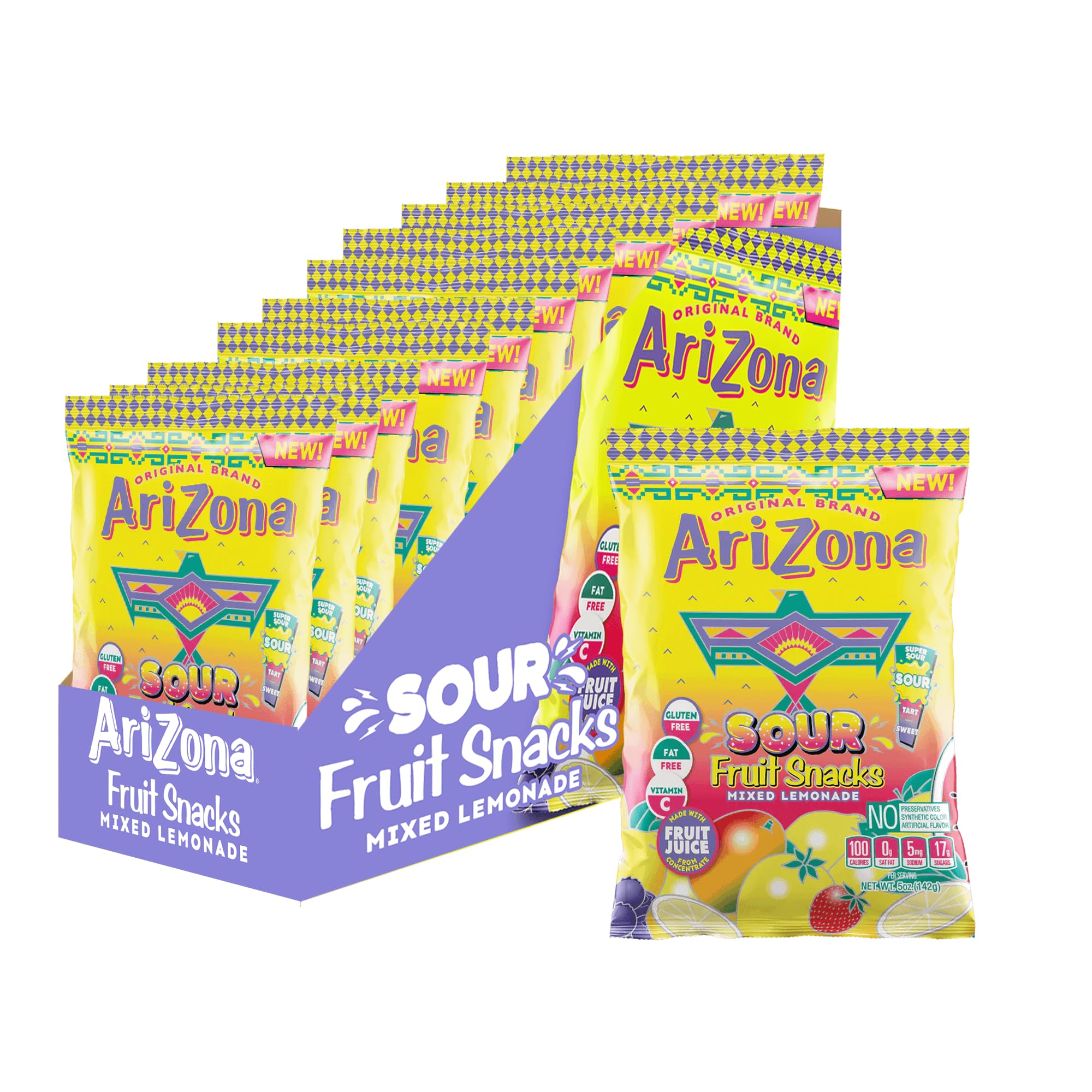 Amazon.com : AriZona Sour Lemonade Fruit Snacks - NEW - 5 Ounce