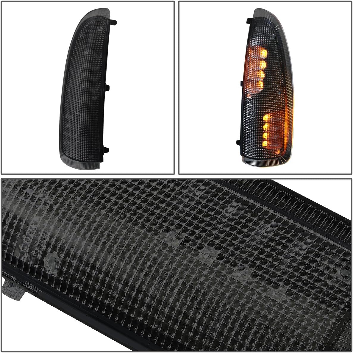 DNA MOTORING MLEDL-003-BK-SM-AM Side Mirror Turn Signal Light, Black Housing