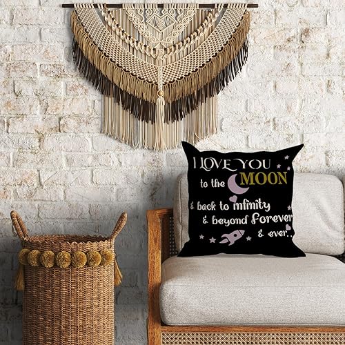 Miniatura 4 de Funda de almohada, abrazo esta almohada hasta que puedas abrazarme, I Love You, funda de almohada de doble cara para la cintura del hogar, 18 x 18