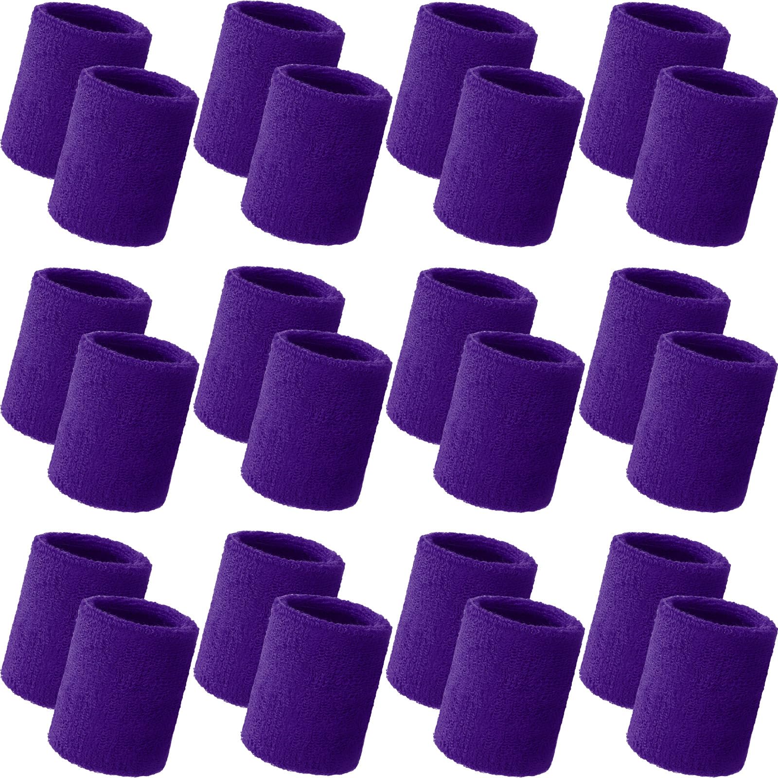 Bememo 24 Pcs Wrist Sweatbands Bulk Athletic Wristband for Men
