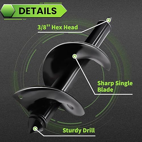 Miniatura 3 de SYITCUN Broca de Barrena para Plantar - Broca de Barrena en Espiral para Jardín de Servicio Pesado de 4"X12" - Herramienta Plantadora de Bulbos