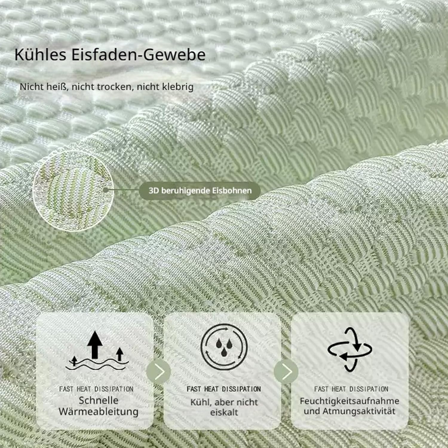 Kühlendes Hundebett, Kühle Kühlmatte Für Hunde & Katzen, 3D-Kühlbett Für Hunde，Grün：XL