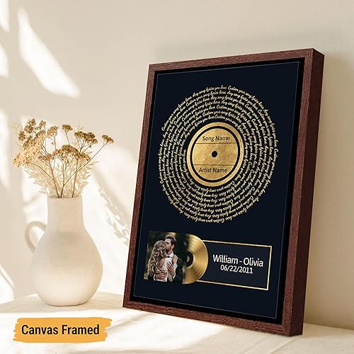 Vista 195 de VICILO Póster musical personalizado con letras de canciones, decoración sentimental perfecta, regalo de San Valentín para él, regalos de novio