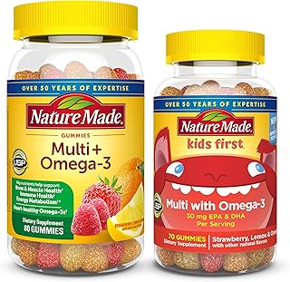 Nature Made Adult & Kids Multivitamin Gummies Combo Pack, Multis with Vitamin C, Vitamin