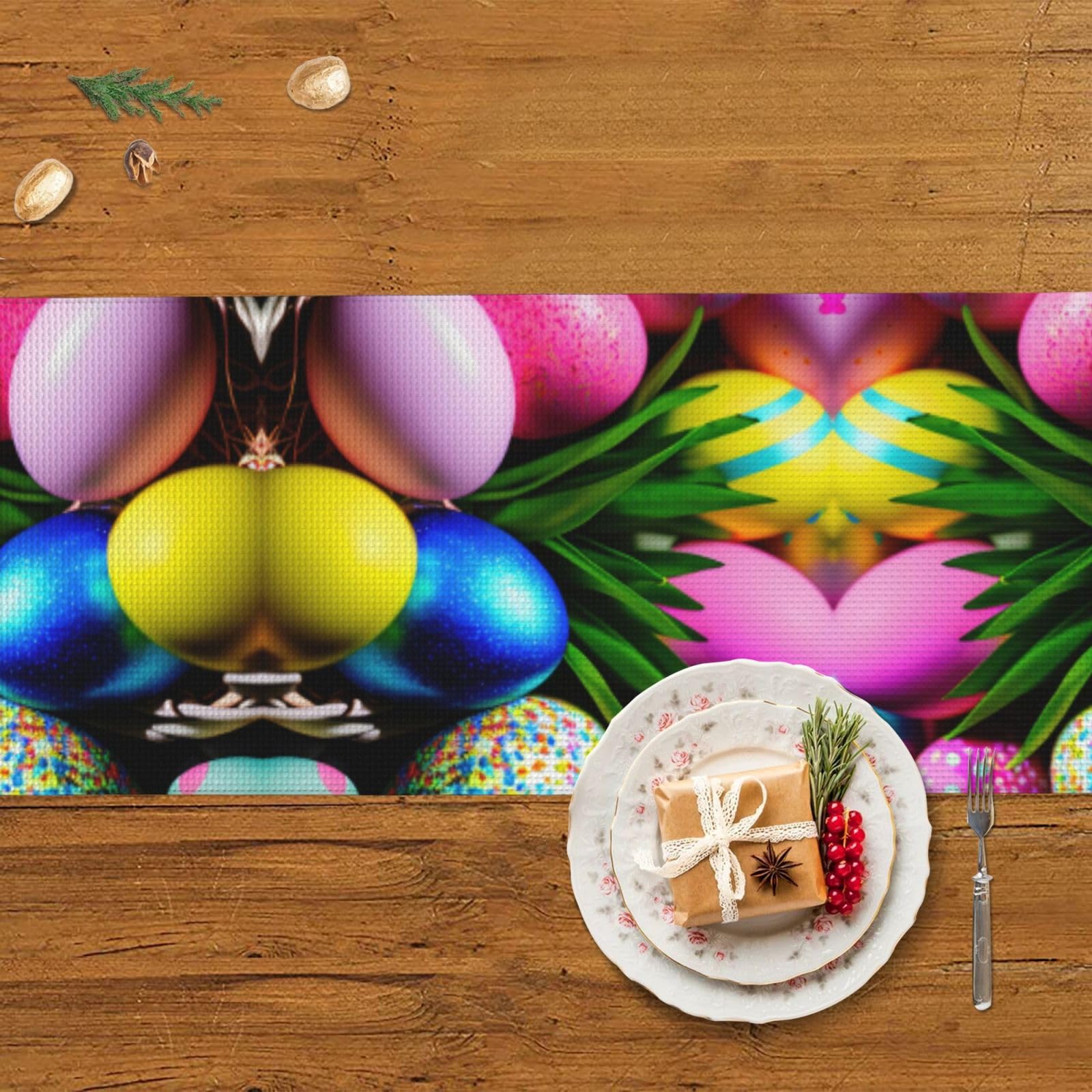 XIHIRCD 3pz Tovaglia Pasquale, 137x274cm Rettangolare Tovaglia Plastica Colorato Stampa Uovo Tovaglia Pasqua Decorazioni Tovaglia per Pasqua Picnic Feste Primaverili
