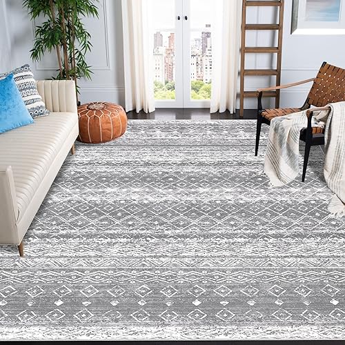 HEBE Alfombra bohemia de 2 x 10 pies, antideslizante, lavable, para pasillo, granja, lavandería, alfombra vintage para cocina, entrada, pasillo,