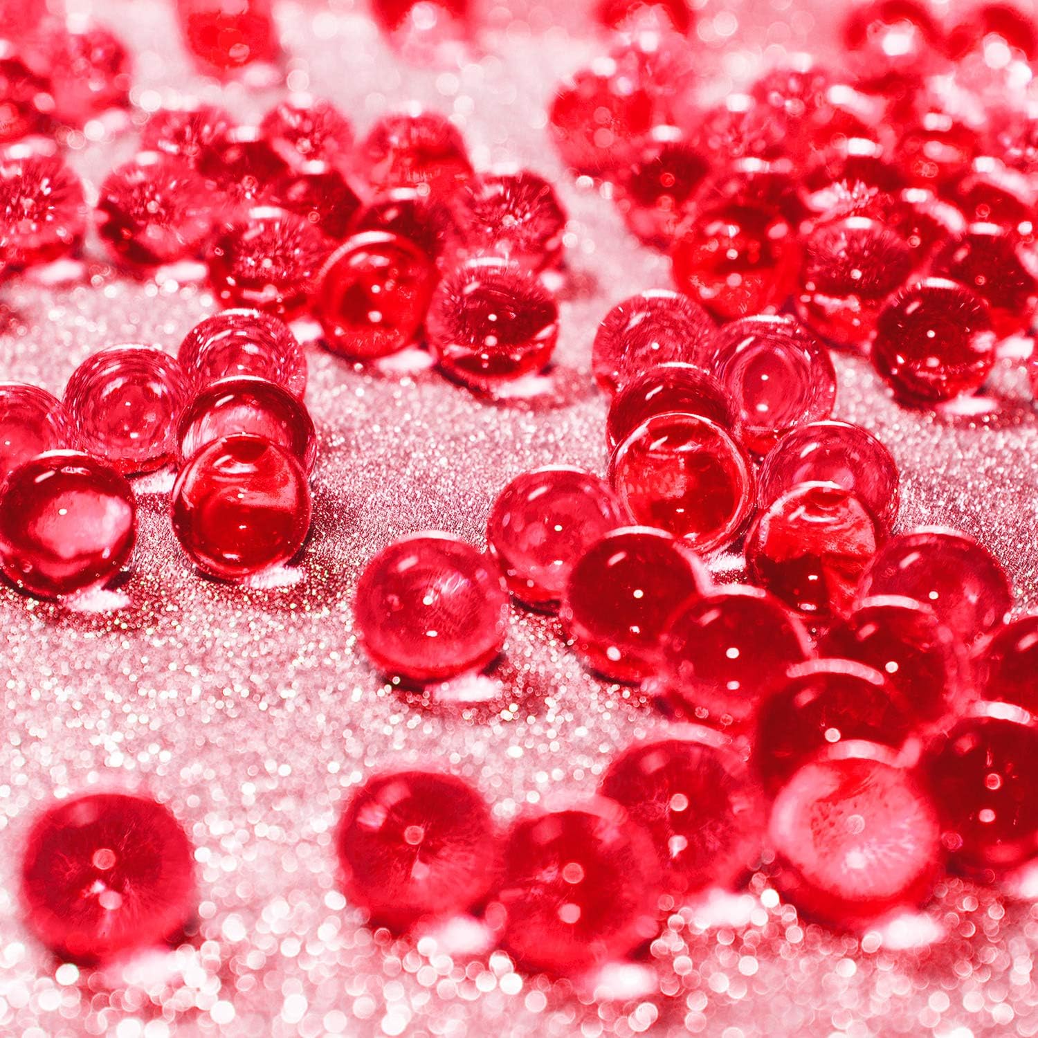 EBOOT 20000 Packs Floral Water Pearls Gel Soil Water Crystal Beads Jelly Water Pearl Vase Filler (Red)