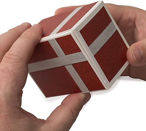 Miniatura 9 de DUNEROLLER Cajas de regalo para dinero en efectivo de Navidad, caja envuelta en rojo y diseño de lazo plateado