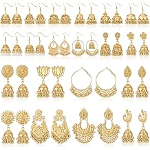Nosiny 20 Pairs Indian Jhumka Earrings Traditional Dangle Set