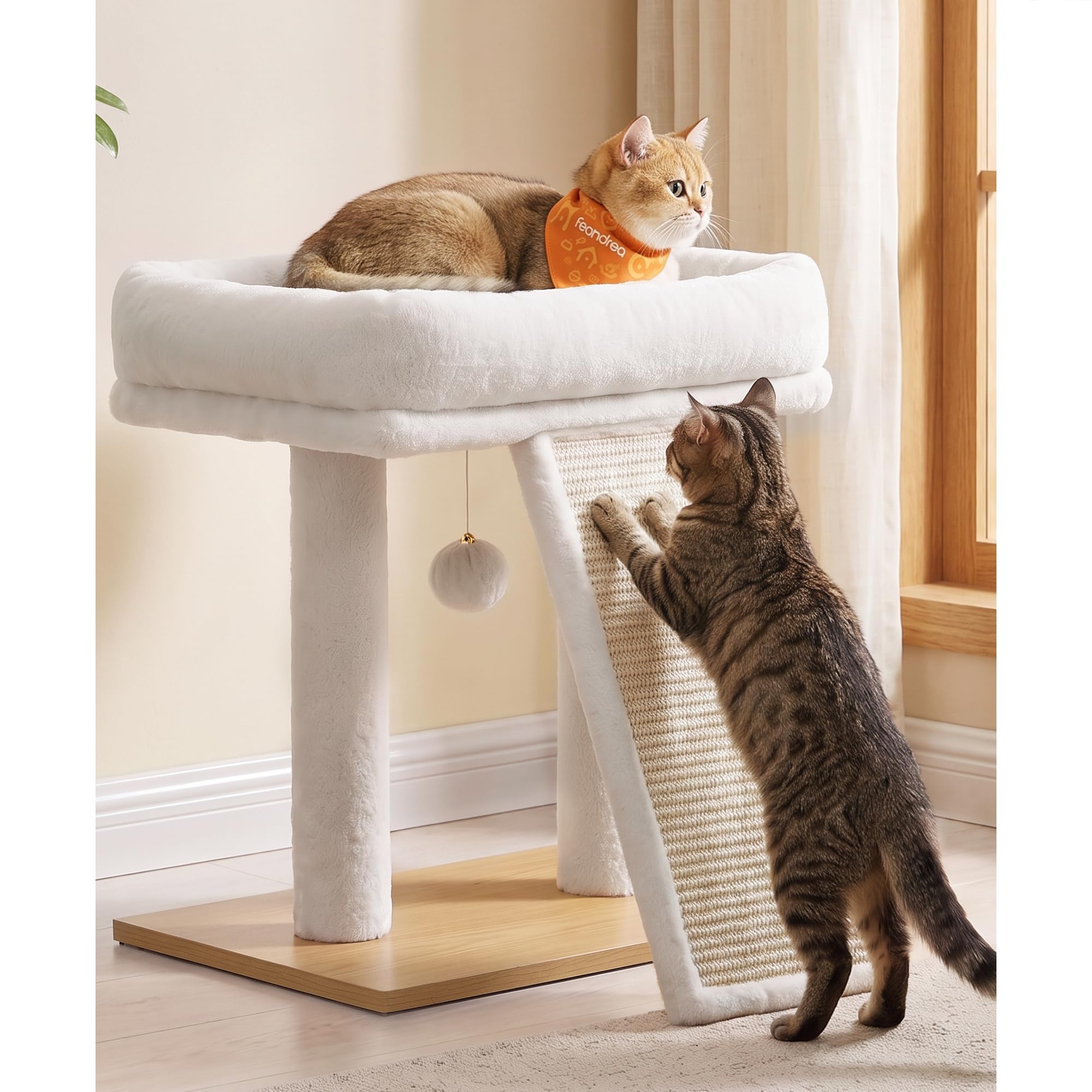 Feandrea Small Cat Tree, Compact Cat Tower with Scratching Post