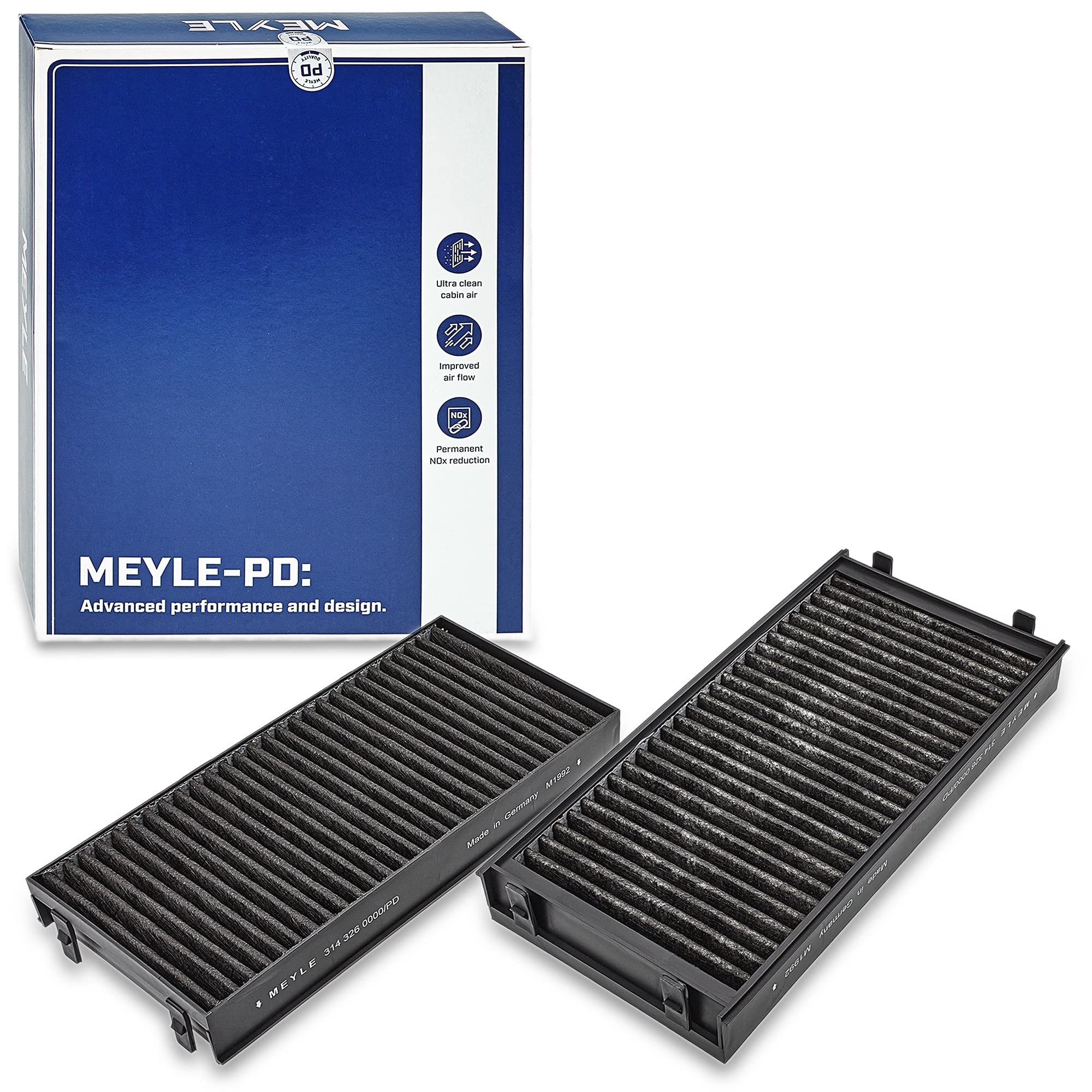 MEYLE Filtro abitacolo 314 326 0000/PD Filtro al carbone attivo Cartuccia filtro per esigenze particolari con effetto antibatterico Filtro per polveri fini (PM 2.5) con effetto antiallergico con