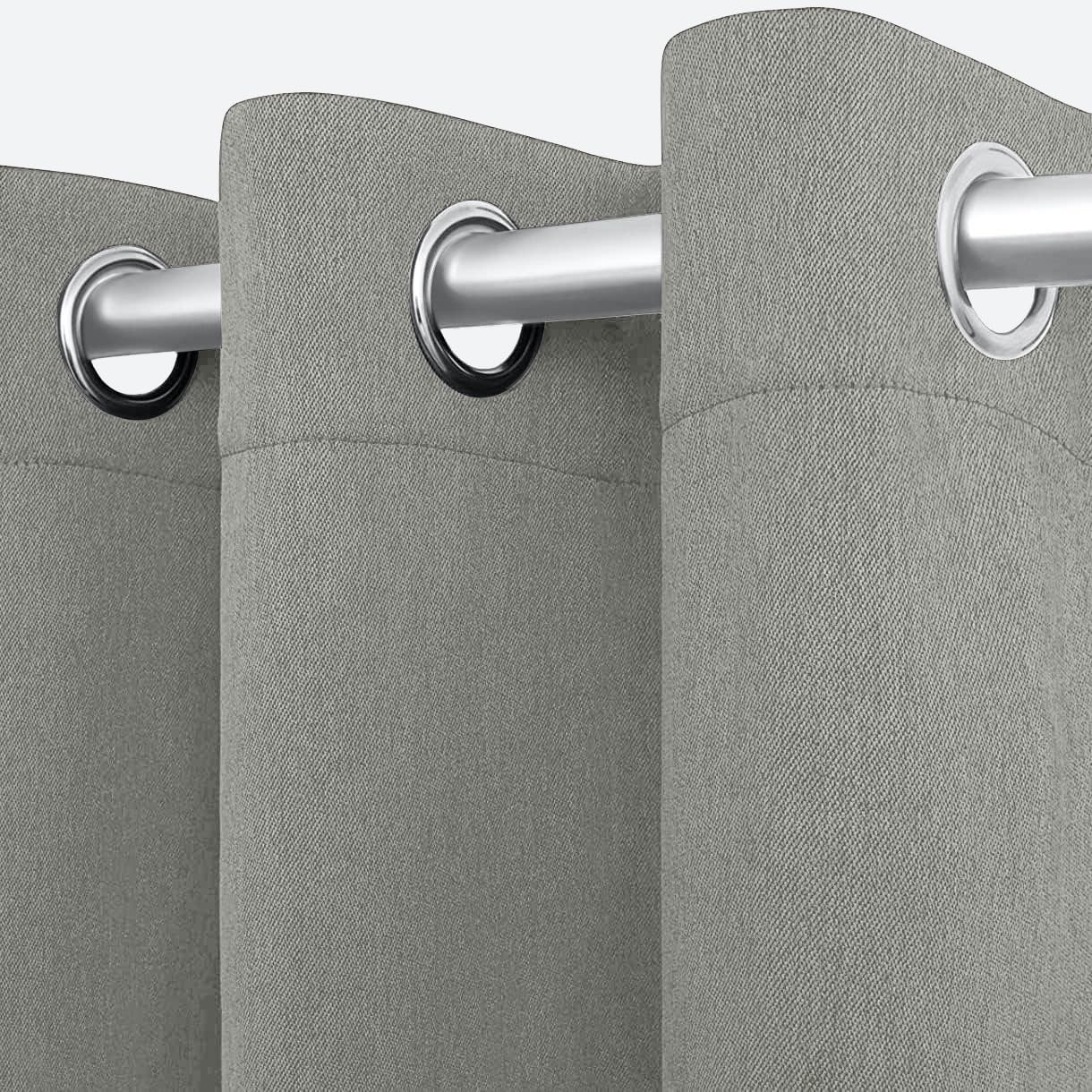 White Classic Blackout Curtains for Bedroom, Pack of 2 Window Hanging Panels 63 inch Long Blind Off Grommet Curtains, Thick Black Out Window Screen, No Light Drapes (42 x 63 inch, Silver)