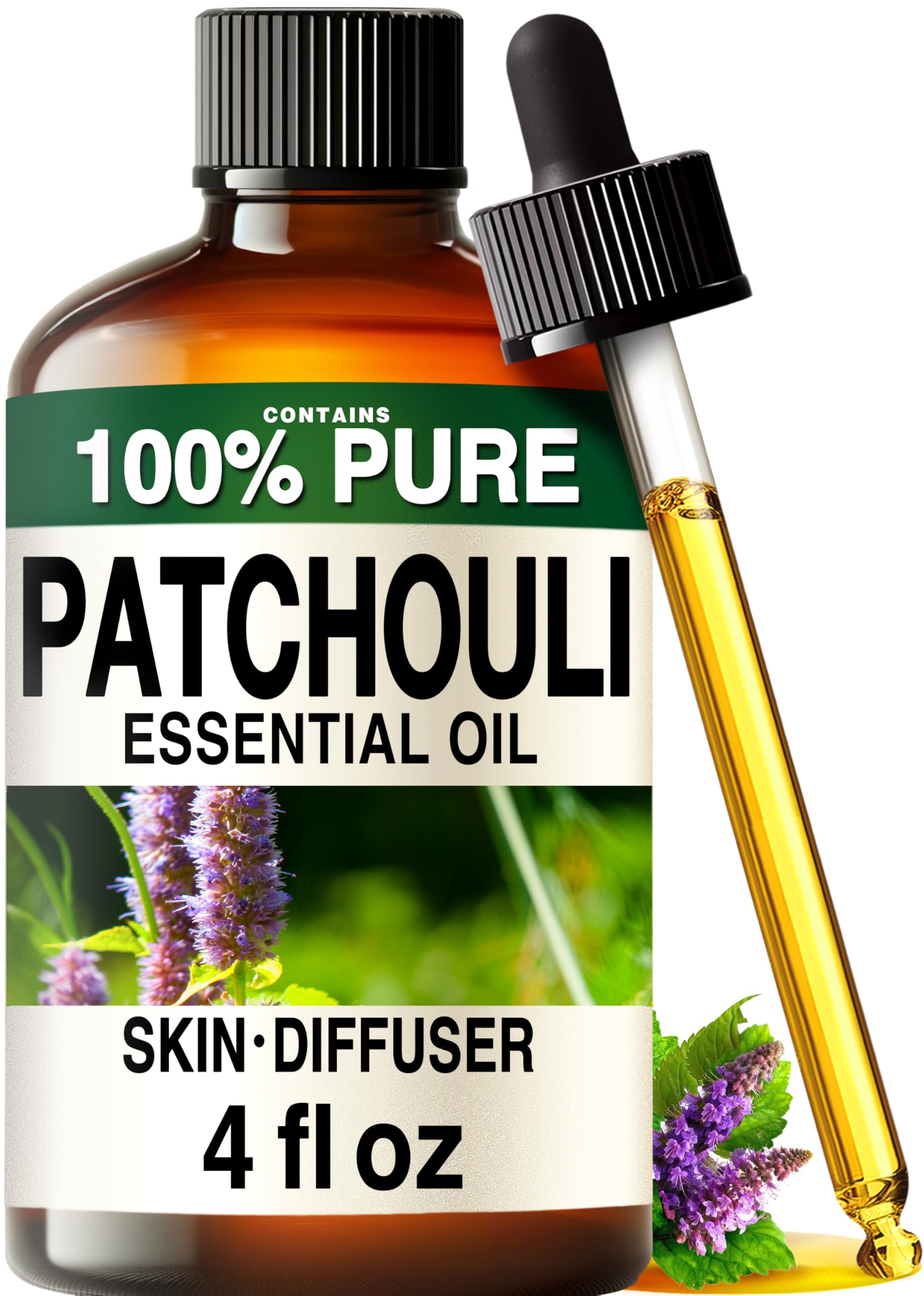 Kukka 100% Pure Patchouli Essential Oil for Skin, Diffuser, 4 Fl Oz