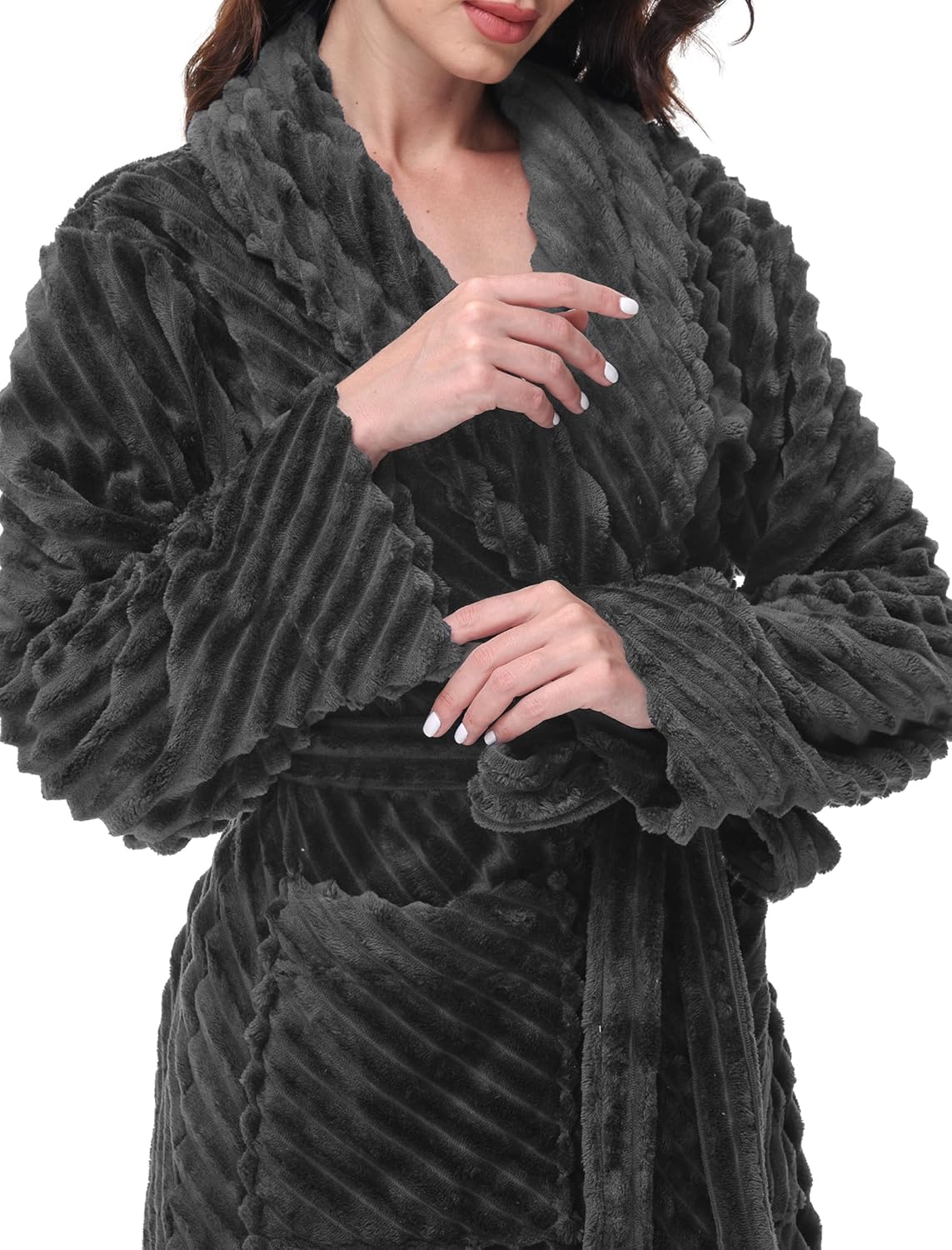 Yurhap Premium Robes for Women - Super Soft Cozy Fleece Womens Robe Plush Long Bathrobe - Image 3