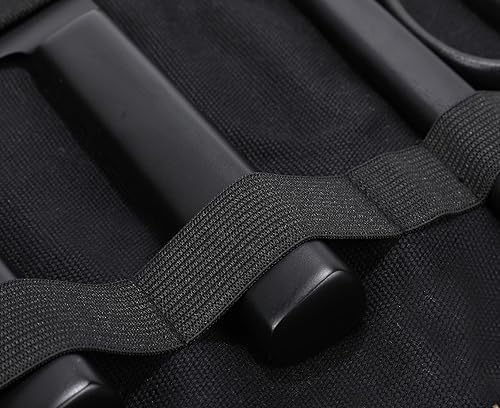 Miniatura 2 de Lona encerada resistente, estuche multiusos para cuchillos con 5 ranuras, mango duradero, banda elástica (negro)