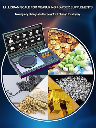 Miniatura 3 de Báscula de miligramo de 0.00 oz de precisión  Báscula digital de bolsillo de precisión de 1.76 oz para recargar polvo, suplemento de cápsula,