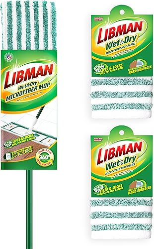 Miniatura 2 de Libman Recambios de mopa de microfibra húmeda y seca, mopa de polvo para suelos de madera dura, mopa de pared, mopa para limpieza de suelos, 3
