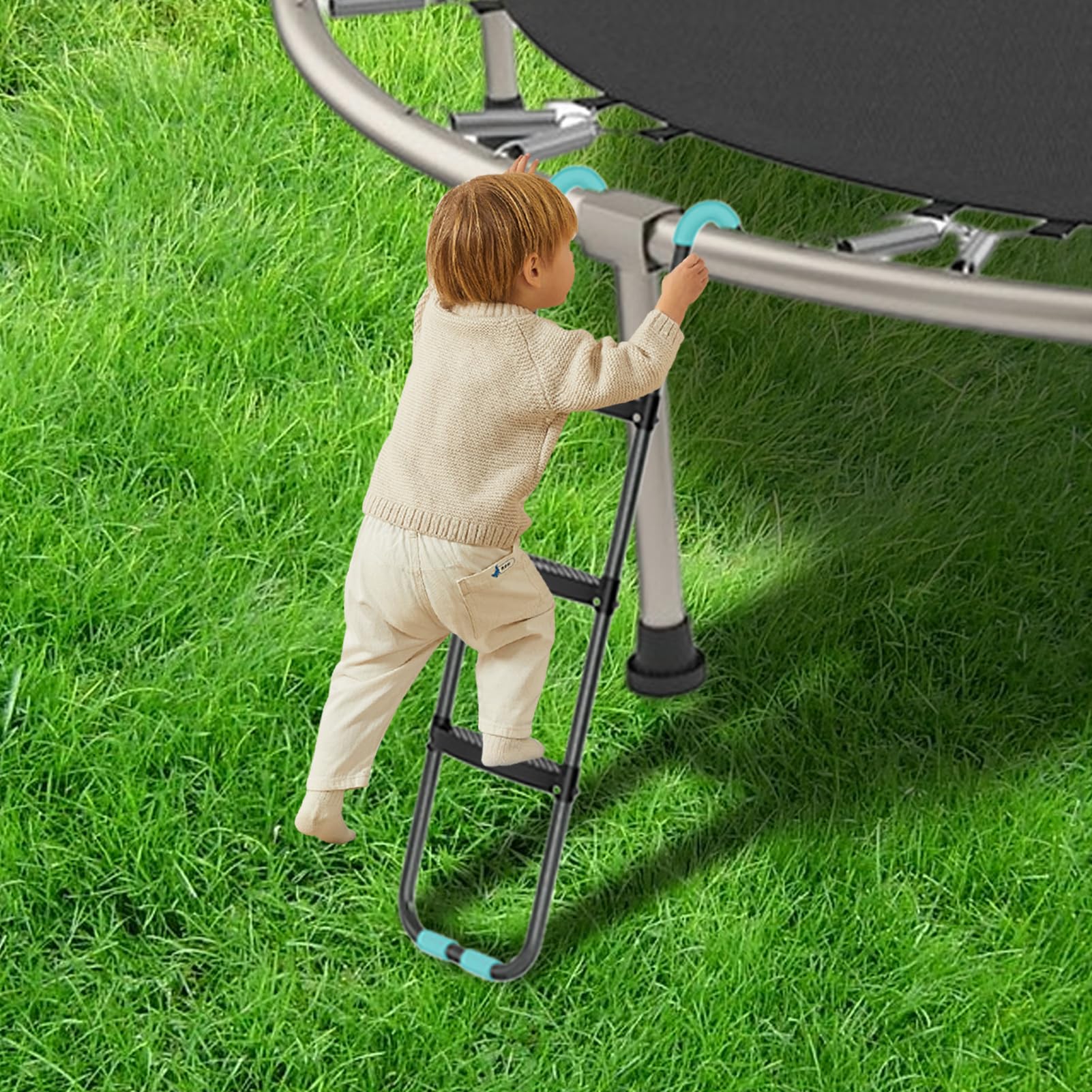 Scalatore per trampolino, scale per trampolino - Scaletta per accessori | per larga a 2 gradini/3 gradini - Gradino antiscivolo per scaletta in acciaio resistente per
