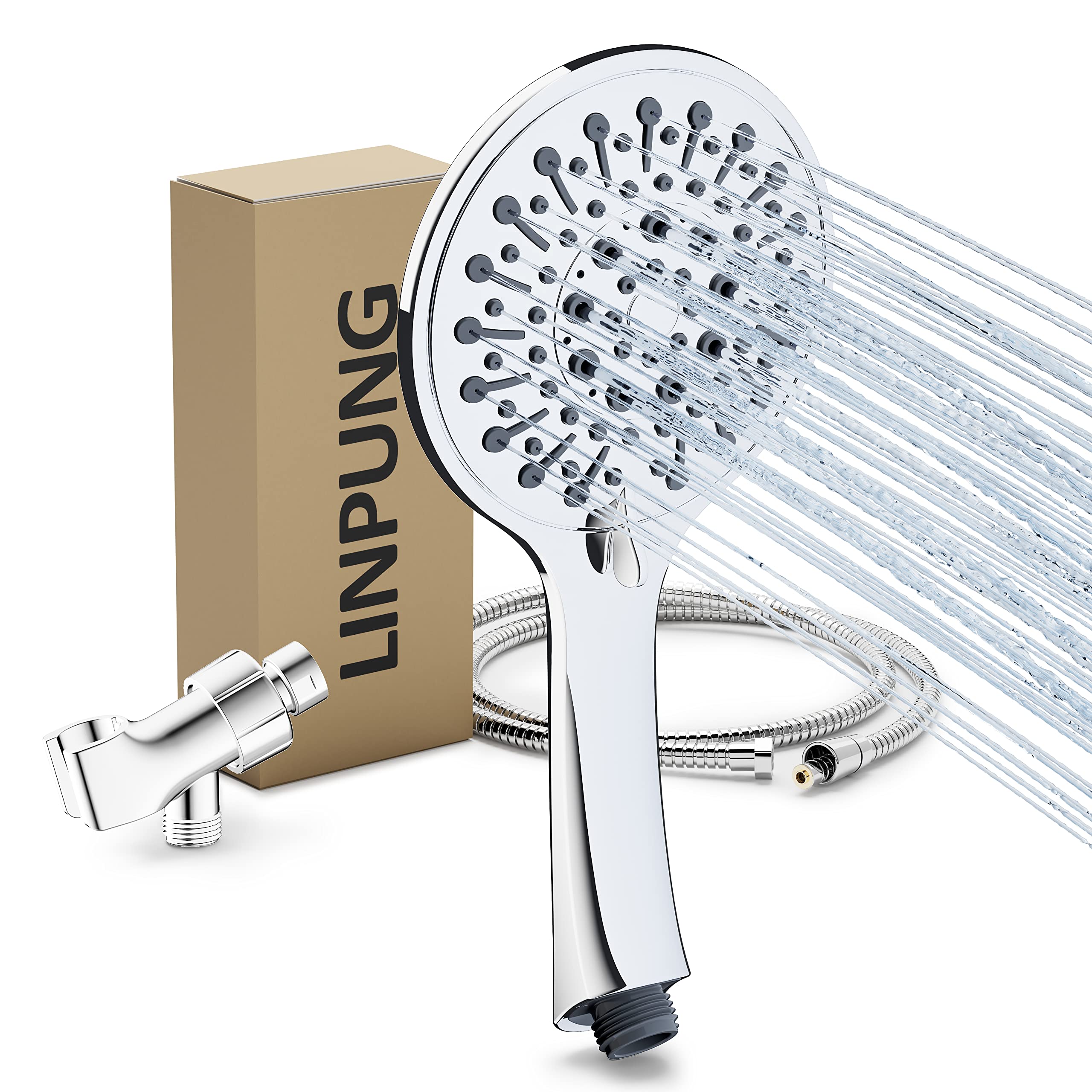 High Pressure Shower Head with Handheld, 6-Spray Modes Handheld Shower ...