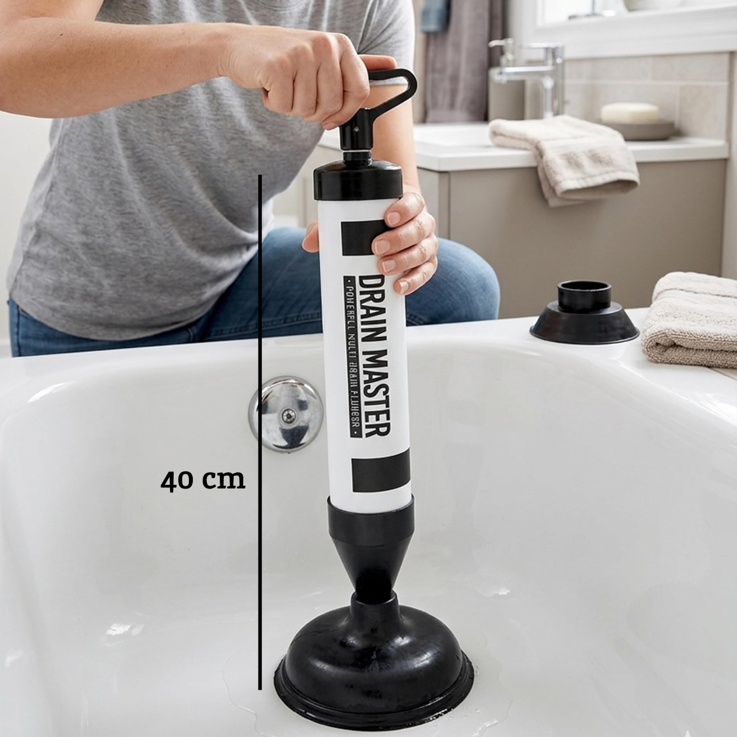 Premier Housewares Multi Plunger Sink Master Sink Plug Toaleta Unblocker Tłok Toaleta Sitko do zlewu - 40 x 6 x 6 cm