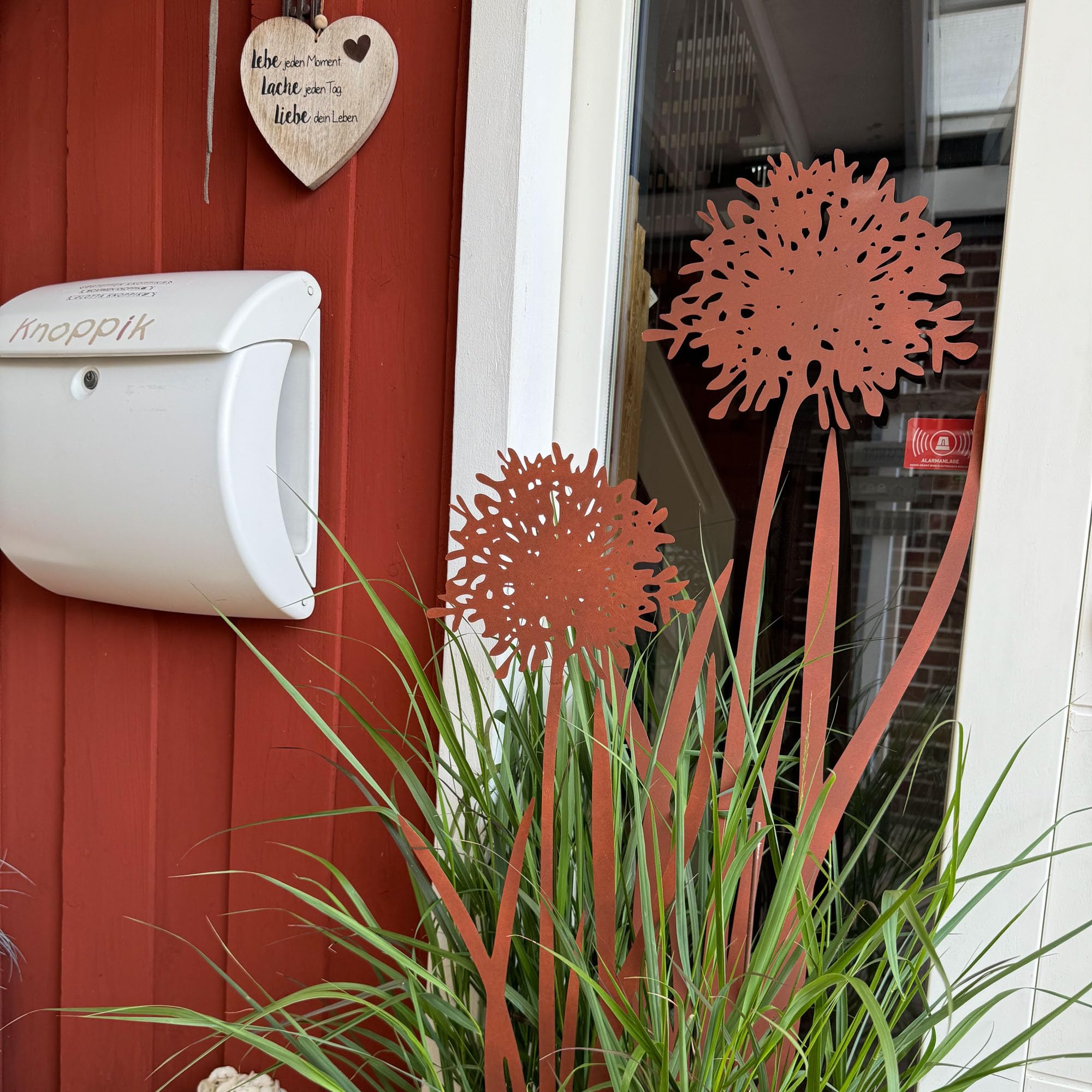 UNUS Palo da Giardino Agapantus Set di 2 Effetto Ruggine Decorazione per Giardino Terrazzo Balcone