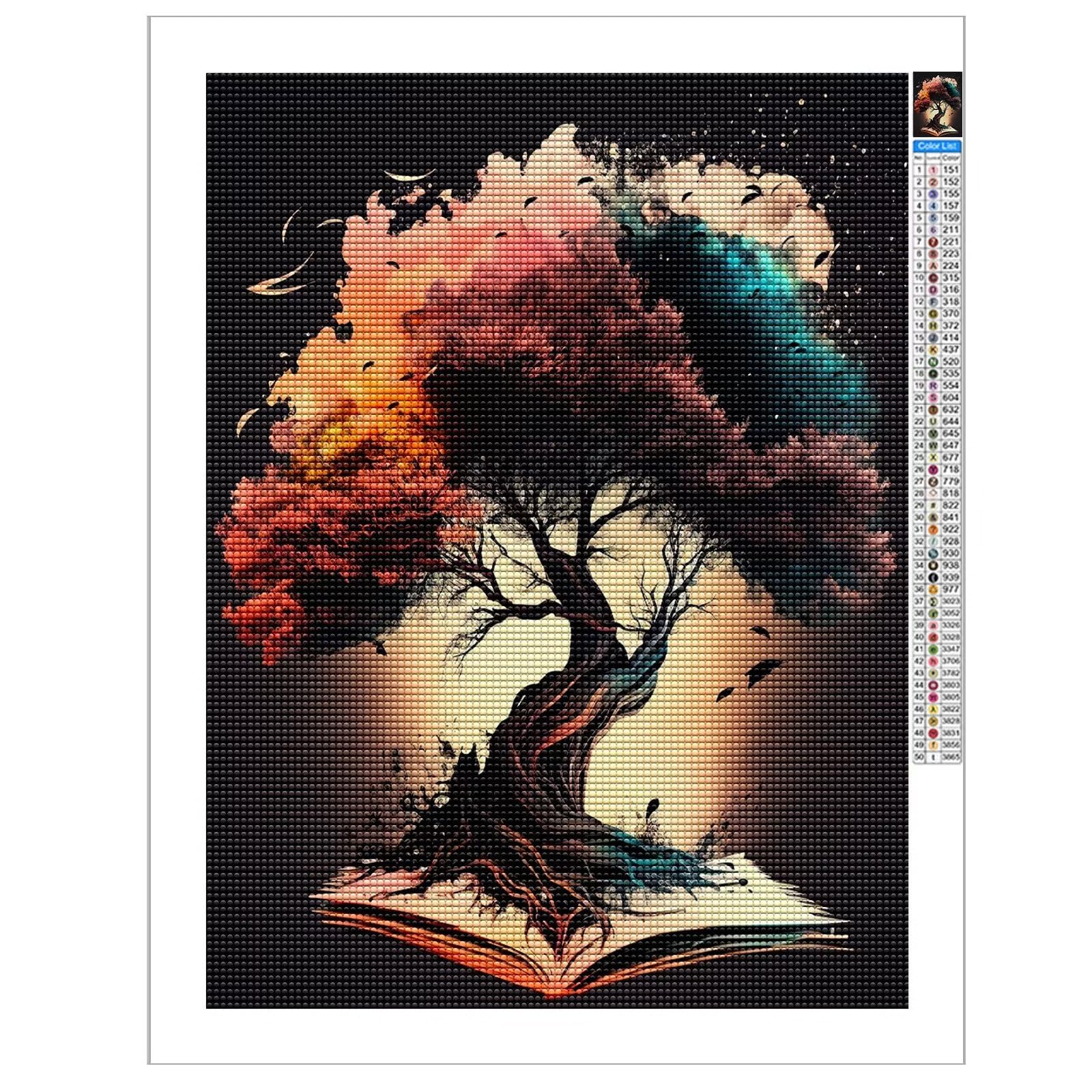 Kit De Diamond Painting 5D Árbol De La Vida - Pintura Con Diamantes Para Adultos Y Niños, 30x30 Cm