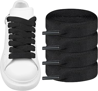 Endoto 2 Pairs Shoelaces for Alexander McQueen Flat Shoe Laces Replacement Sneaker Shoes