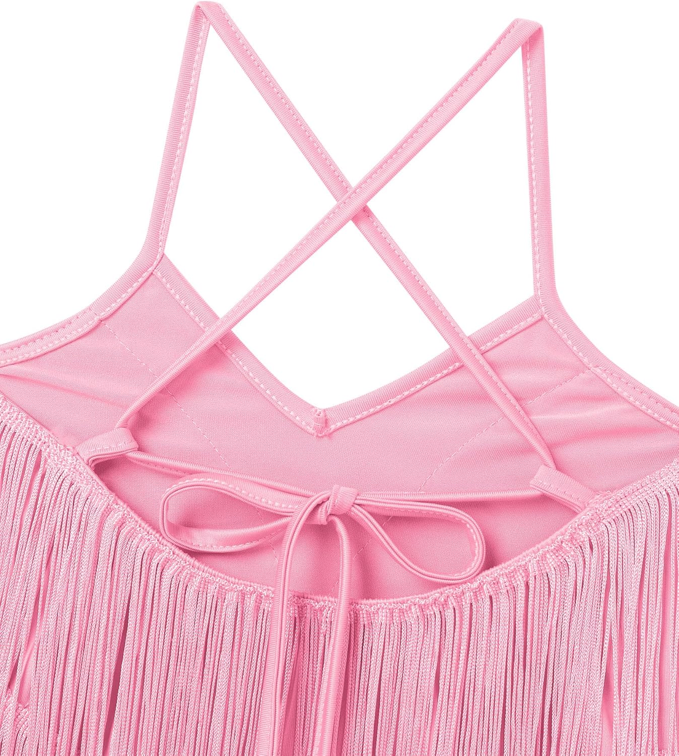 IWEMEK Kids Fapper Dress for Girls Latin Dance Dress Tiered Tassel Fringe Dresses Salsa Ballroom Dance Competition Outfits