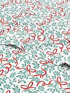 Queen Christmas Ribbon Sheet Set - Holiday Xmas Pattern Bedding Set - Deep Pockets - Snug Fit - 4 Piece - Wrinkle Free & Easy Care - Comfy Festive Winter - Holiday Sheets for Women, Men, Kids & Teens