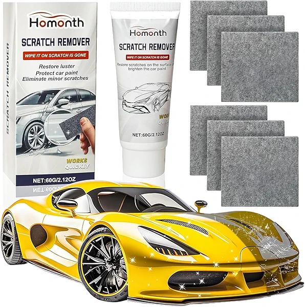 Nano Sparkle Cloth Car Scratch Remover - 2025 Upgrade Scratch Remover for Vehicles, Magic Wipes Cleaning Cloth Car Scratch Repair Paste, Scuff Repair Polishing Wax Kit for Deep Scratch Repair