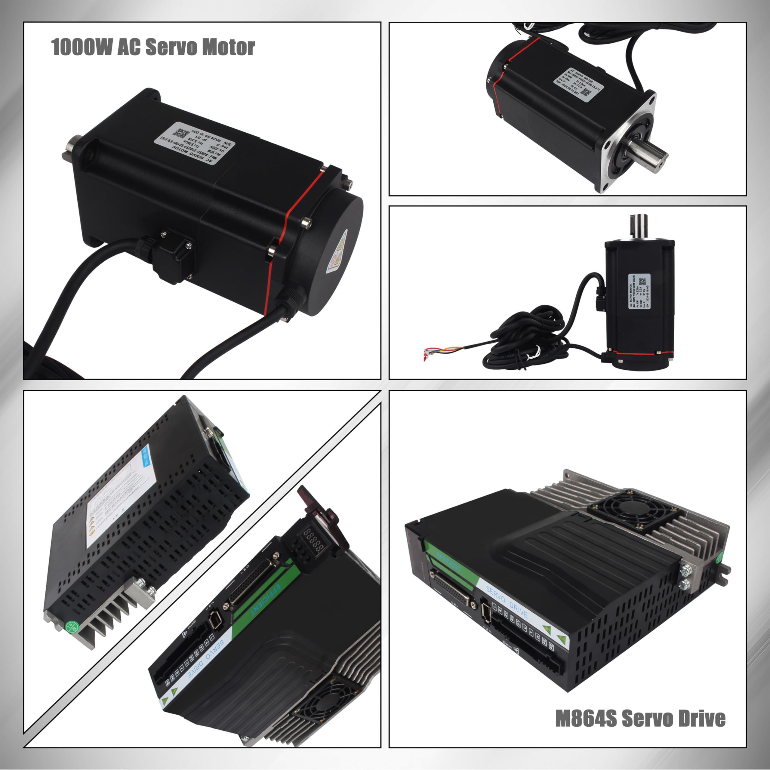 Servomotor de CA 220 V 1000 W con freno + controlador de servomotor