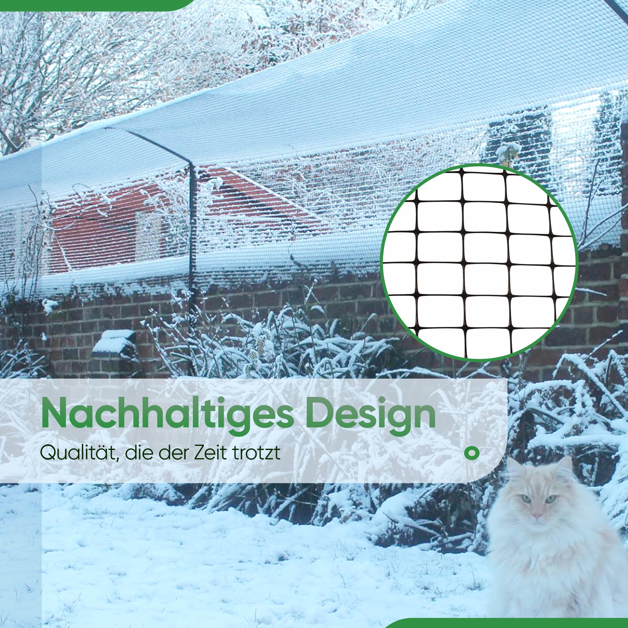 Kattengaas 1 x 10 Meter inklusive Halterungen - Vorteilsset