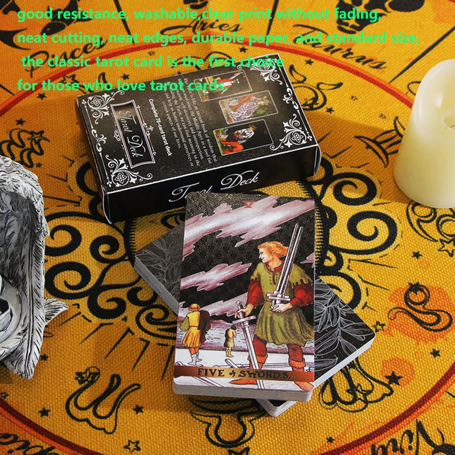 Tarot Cards Deck, Water Proof Cards,with Guidebook Divination Deck Fortune Telling Game Set for Family Reunion Witch Divination Tools for Christmas Birthday